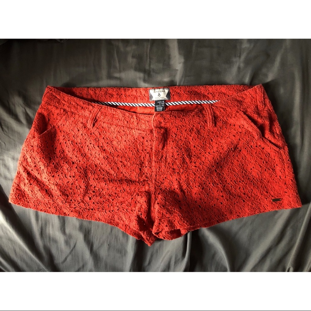 Volcom Orange/Redish Laced Shorts